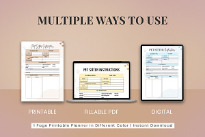 Editable Pet Sitter Instructions