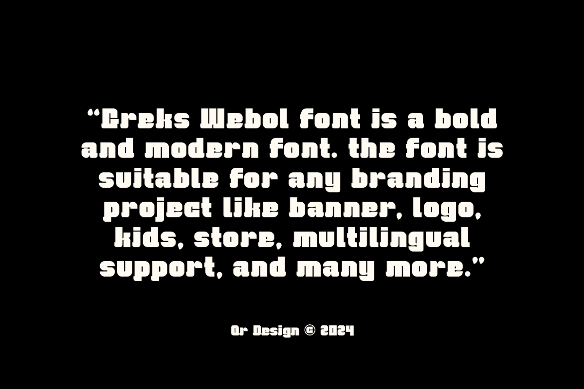 Greks Webol - Block & Bold Font, a Sans Serif Font by QR Design Studio (Photo 5 of 11)