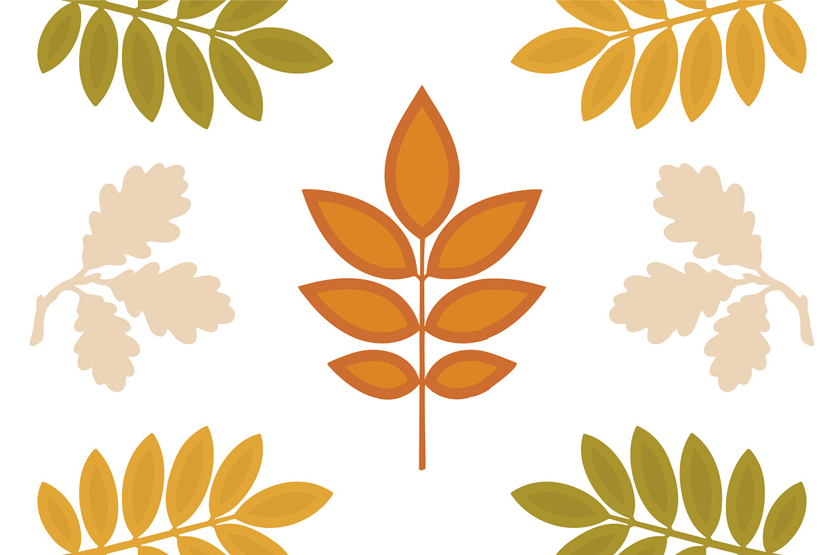 Autumn Oak Leaves Botanical Vector, a Background Graphic by Gfx Expert Team (Photo 2 of 3)