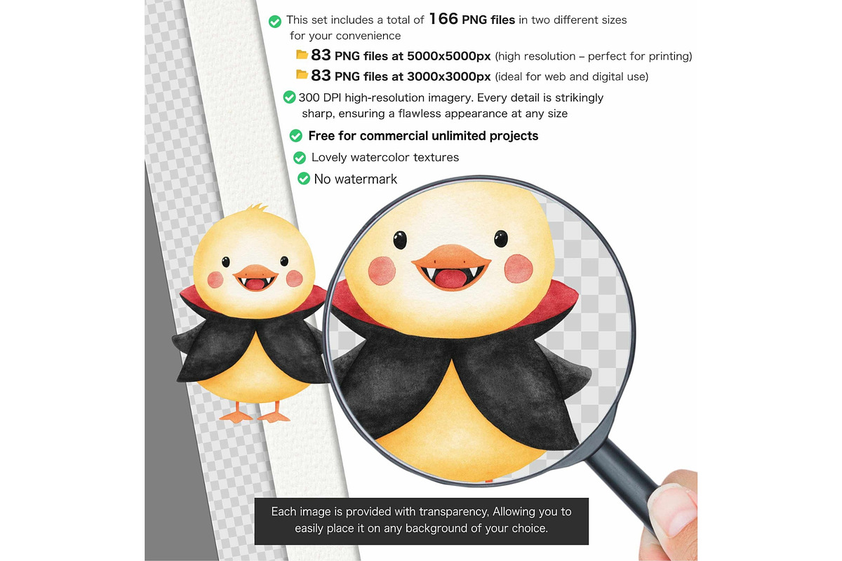Halloween Duckling Watercolr Clipart, an Animal Illustration by CharmClipart (Photo 2 of 9)
