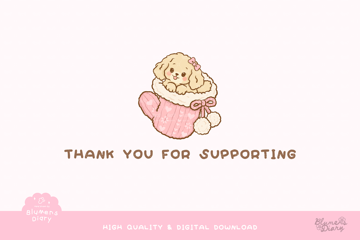 Cozy Winter Golden Puppy Clipart, an Animal Illustration by Blumensdiary (Photo 6 of 6)