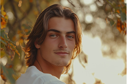Handsome Young Man in Autumn Light, a Person Photo by Lermont51