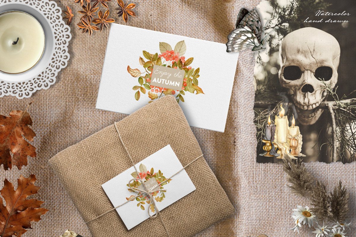 Dark vintage. Watercolor autumn set, an Object Graphic by JuliaBadeeva (Photo 12 of 12)
