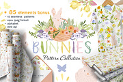 Bunnies + BONUS 85 elements, a Pattern Graphic by Lineli (Thumbnail 1 of 7)