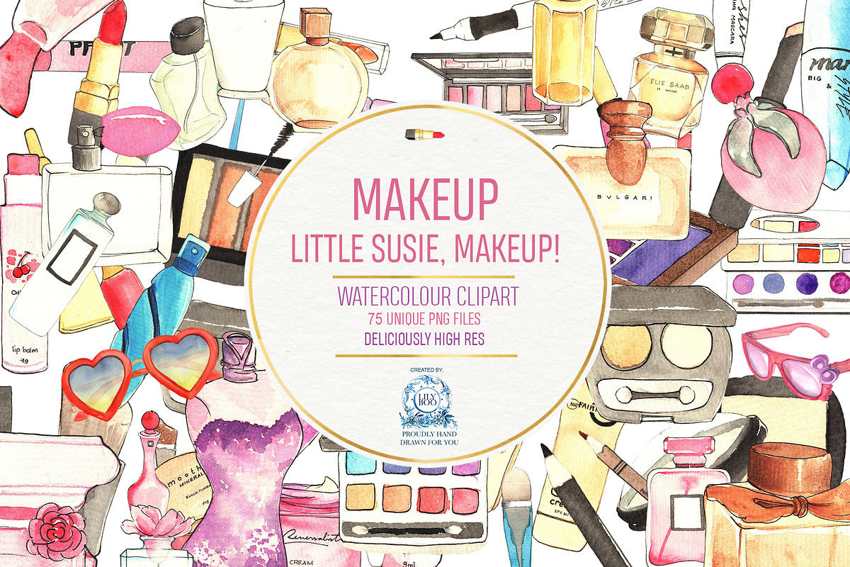 75 MAKEUP AND COSMETICS CLIPART PNG, an Illustration by LilyBoo Clipart (Photo 1 of 4)