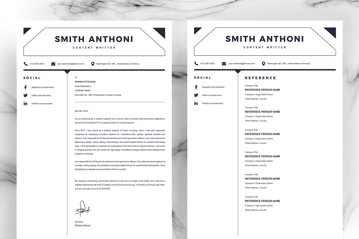Simple Clean Word Resume Template, a Resume Template by ResumeInventor