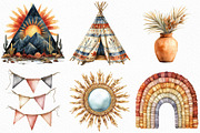 Watercolor Boho Elements Clipart, an Illustration by Craft Nest (Thumbnail 4 of 6)