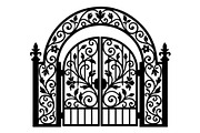 Ornamental Iron Gate Silhouette, an Object Graphic by hafijul (Thumbnail 2 of 4)