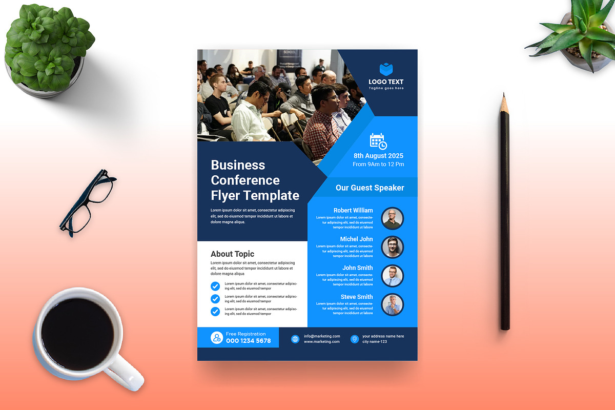 Business Conference Flyer Template, a Flyer Template by Mk_Studio (Photo 3 of 3)