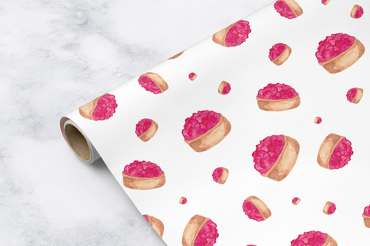 Watercolor Pastry Patterns, a Pattern Graphic by Spirit of Colors (Photo 2 of 10)