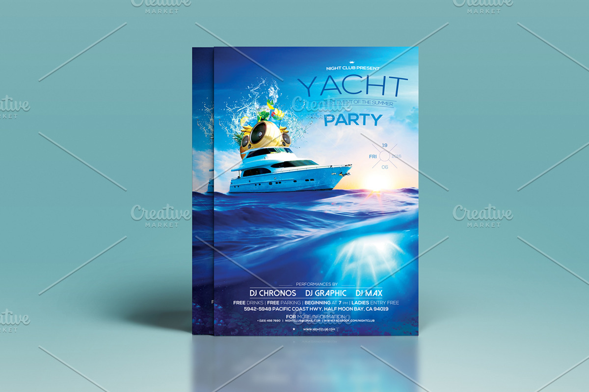 Yacht Party, a Flyer Template by CREATIVE DUDE (Photo 1 of 3)