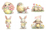 Whimsical Easter Bunny Clipart PNG, an Illustration by Daily.Designs (Thumbnail 6 of 7)