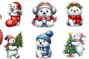 Watercolor Christmas Polar Bear, an Illustration by DreamArtGraphic (Thumbnail 2 of 4)