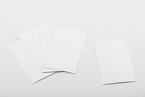 Business card of white color mockup isolated stock photo containing card and