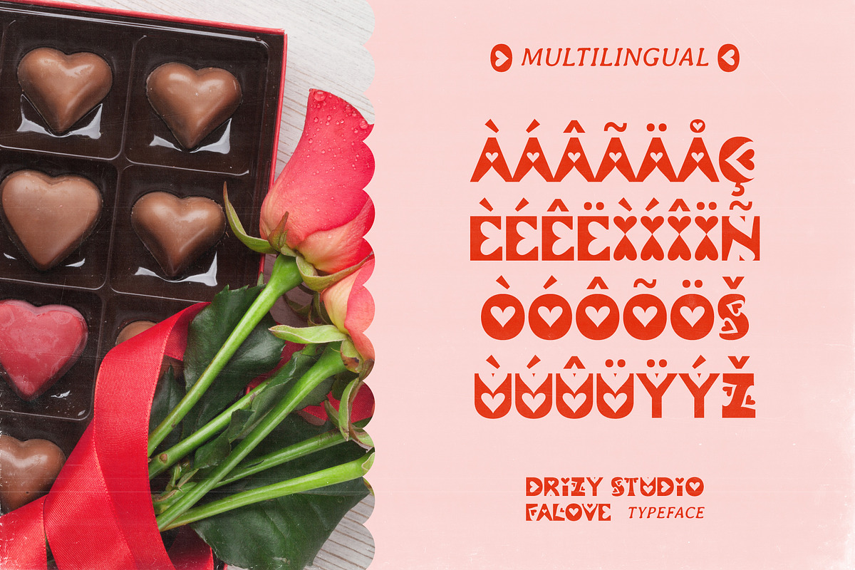 Falove - Heart Dingbat Display Font, a Symbol Font by Drizy (Photo 5 of 10)