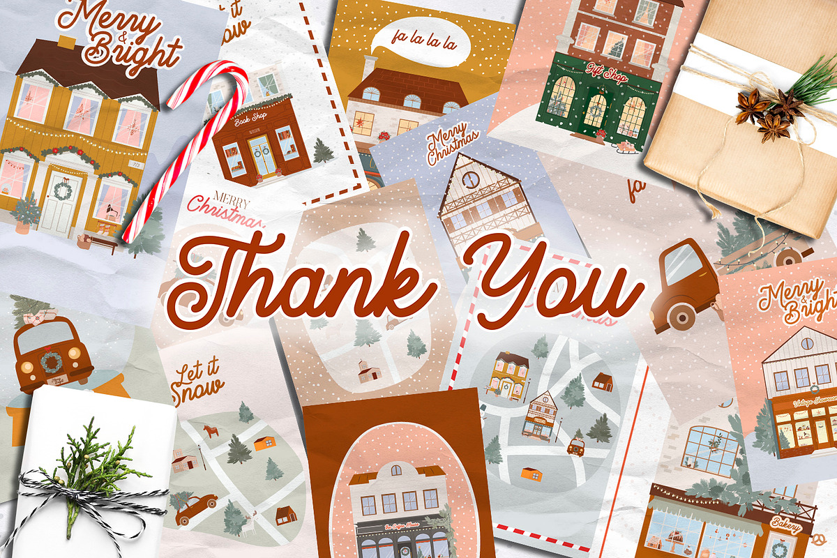 Snowy Village Christmas Collection, a Seasonal Illustration by Mio Buono (Photo 19 of 19)