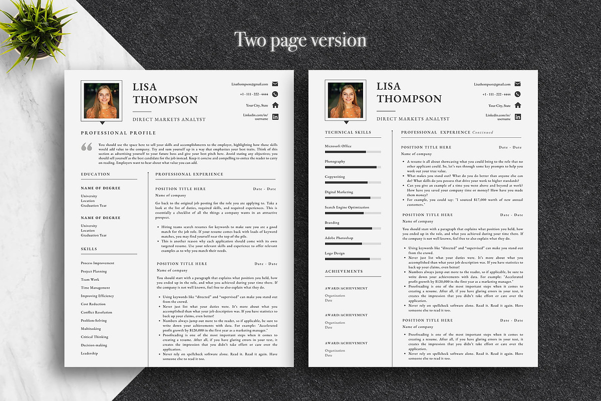 Minimal Resume Template Pack | Canva, a Resume Template by Lux Resume (Photo 2 of 9)