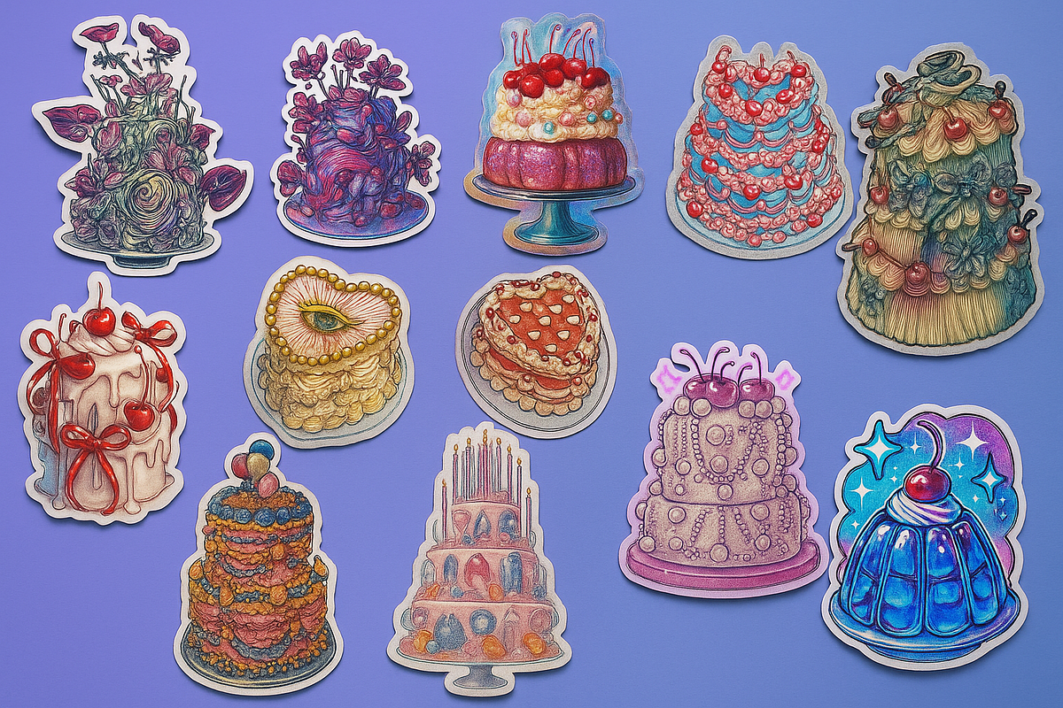 Printable Cake Colouring Pages, a Food Illustration by Saint aury Studio (Photo 6 of 7)