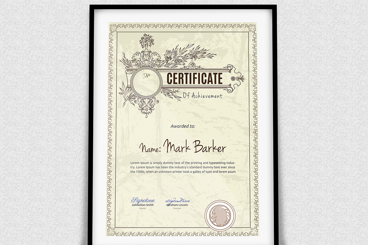Certificate Word | PSD | AI, a Stationery Template by Curve Design (Photo 3 of 3)