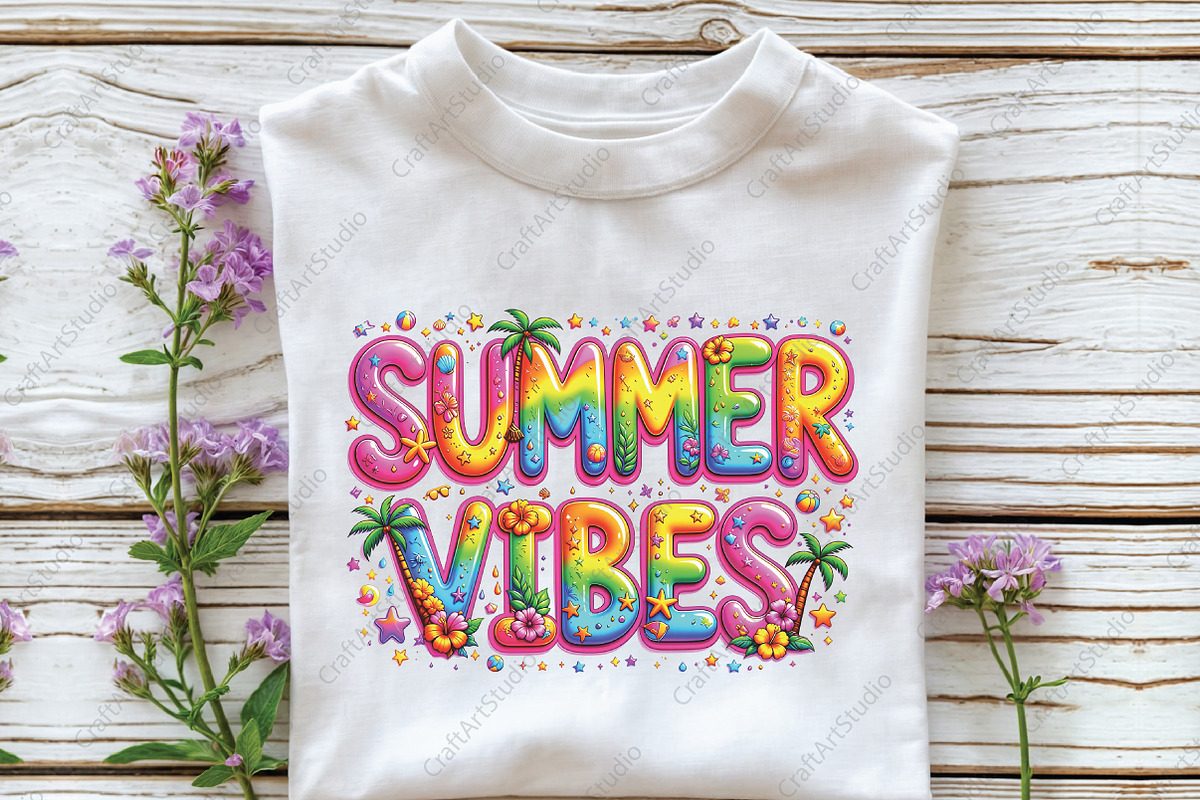 Colorful Summer Png Summer Vibes PNG, an Illustration by CraftArtStudio