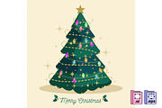 Flat Christmas Tree, a Decorative Illustration by MISS CHATZ (Thumbnail 2 of 3)