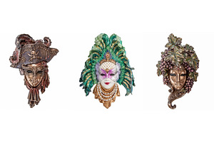 Venetian masks for venice carnival stock photo containing closeup and isolated