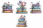 Spring Flower Book Stack Sublimation, an Illustration by Daily.Designs (Thumbnail 8 of 8)