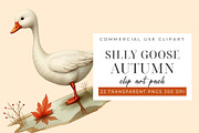 Silly Goose Autumn Clipart PNG, an Object Graphic by Printable Pretty Studio (Thumbnail 5 of 6)