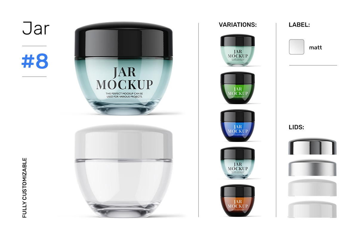 Cosmetic jar mockups bundle, a Packaging Mockup by Smarty Mockups (Photo 13 of 28)