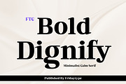 Bold Dignify - Minimalist Calm Serif, a Serif Font by Fridaytype (Thumbnail 1 of 12)