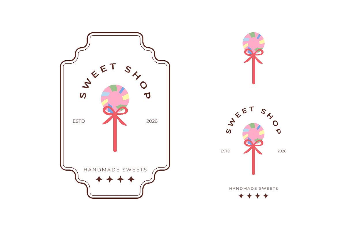 Sweet shop logo design featuring, a Food Illustration by okskukuruza (Photo 1 of 3)