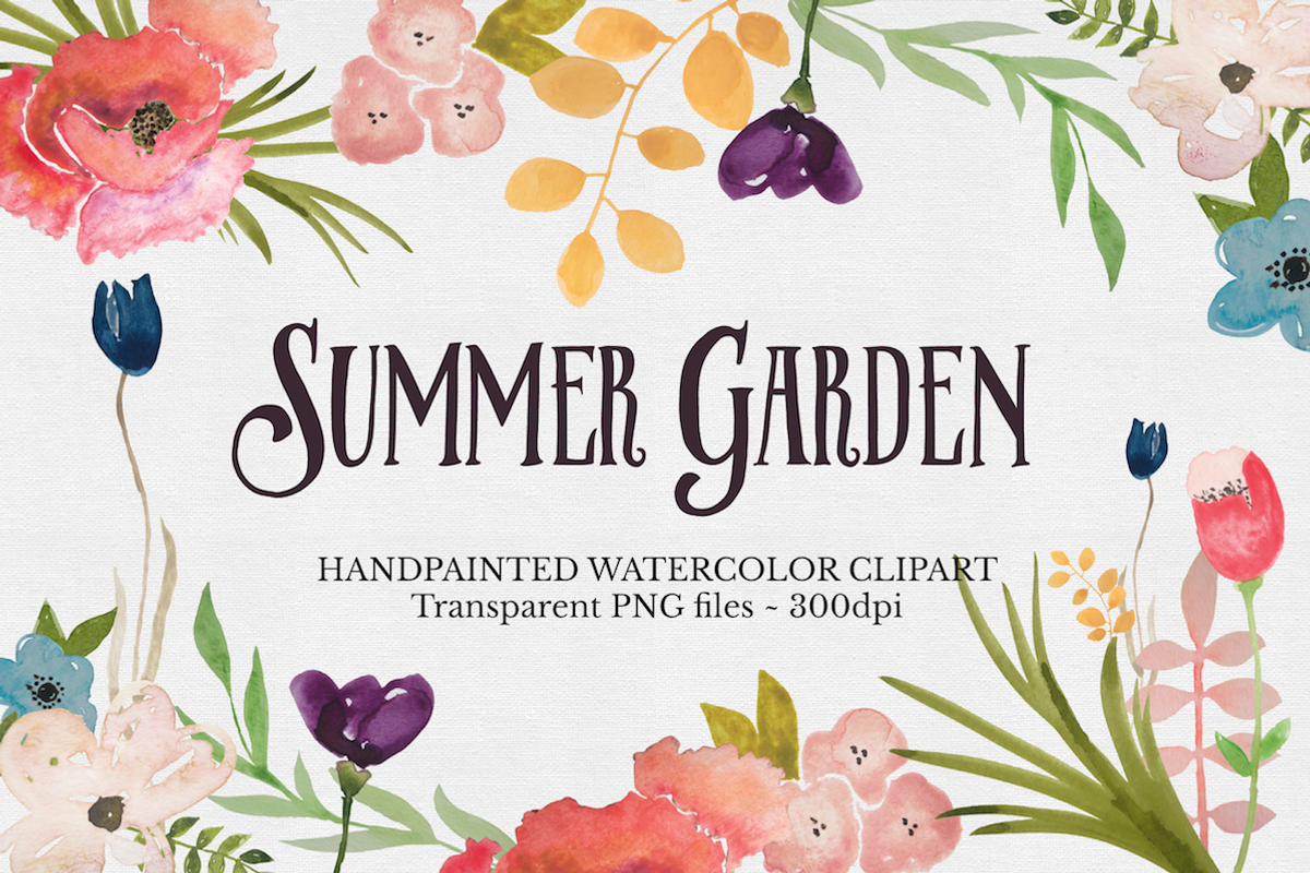 Watercolor Flower Clipart Set, an Illustration by The Autumn Rabbit Ltd (Photo 1 of 2)