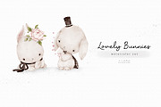 LOVELY BUNNIES watercolor set, an Animal Illustration by erasovas (Thumbnail 1 of 11)