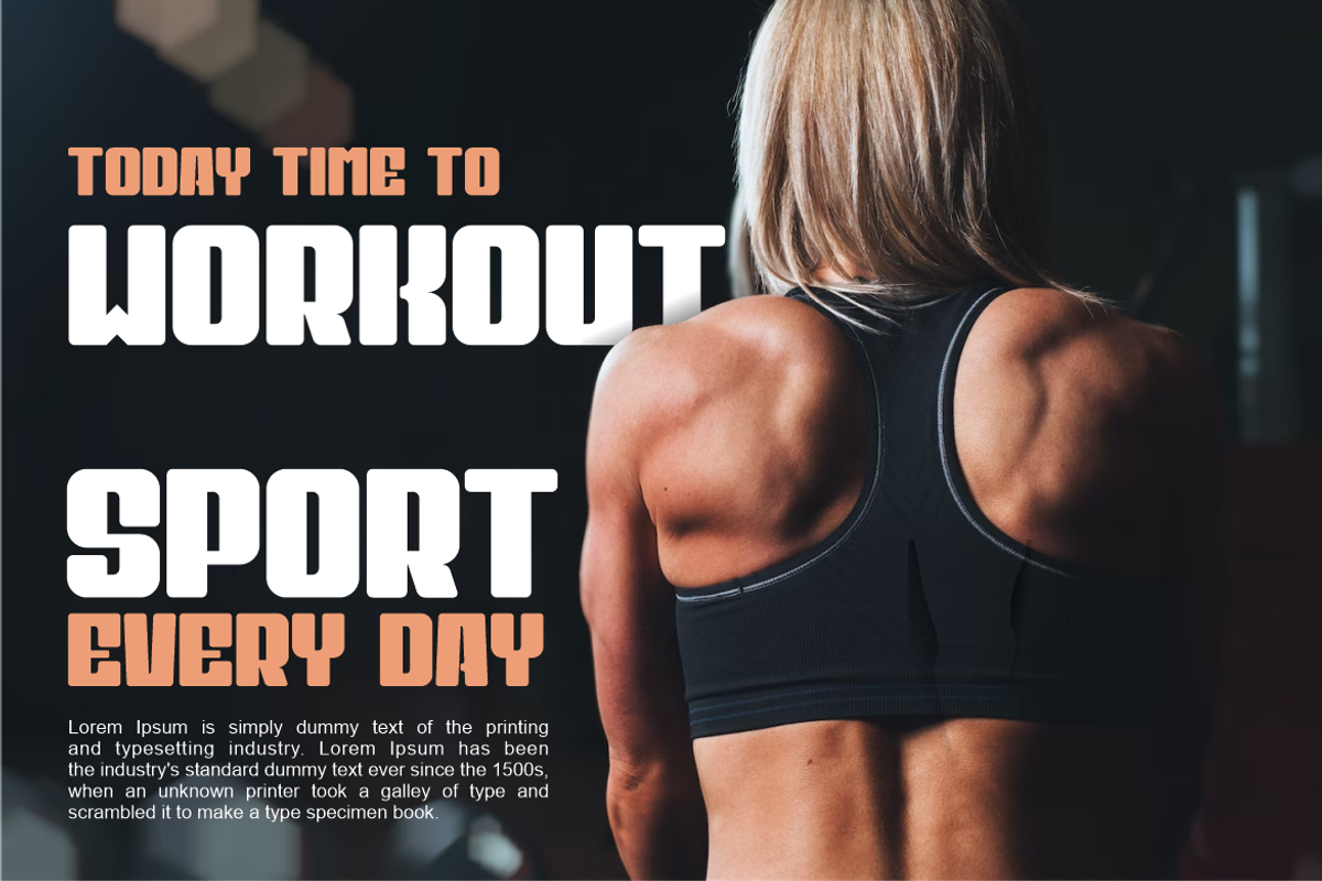Gymax Sportse, a Sans Serif Font by QR Design Studio (Photo 4 of 7)