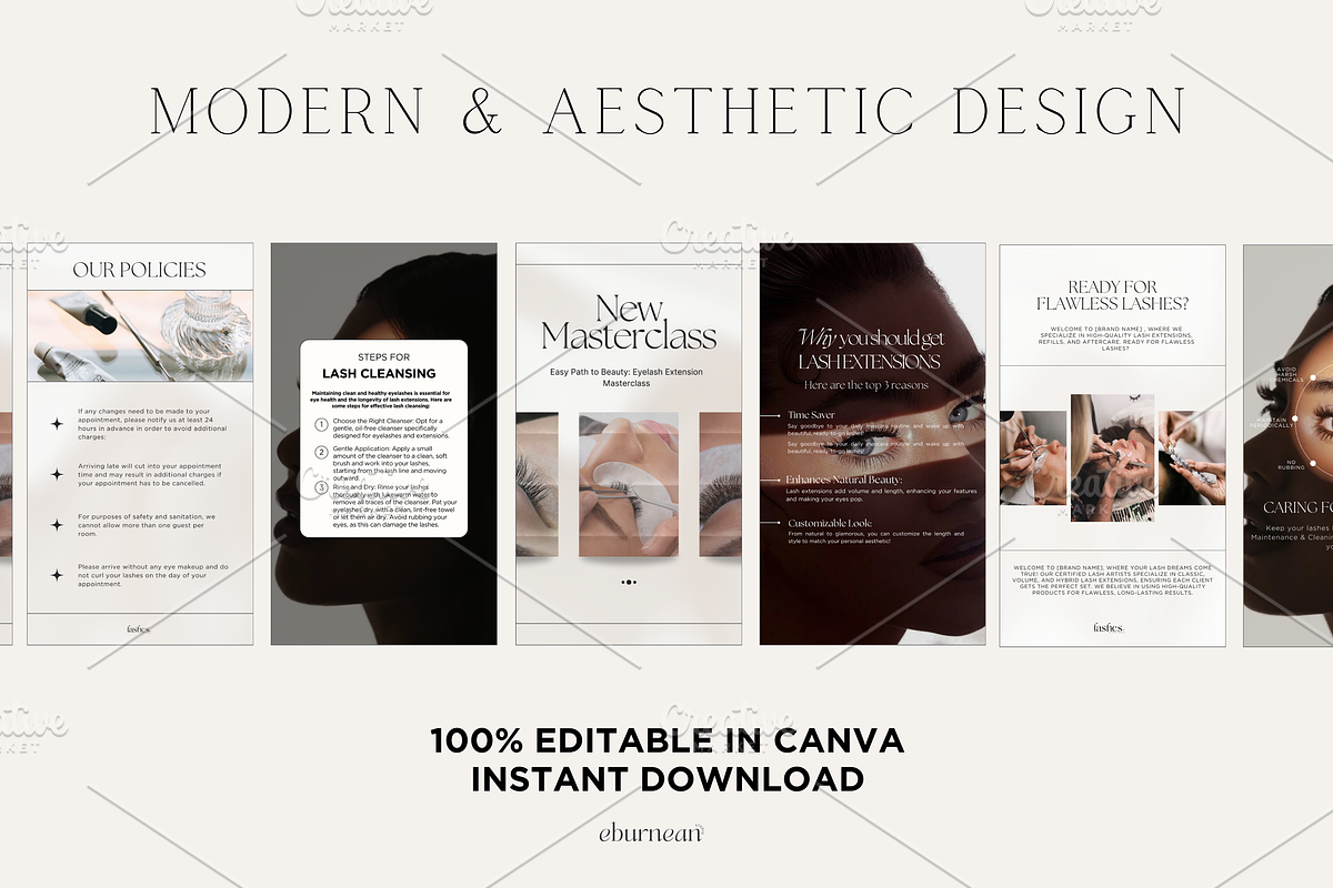 Lash Tech Template Instagram Stories, a Social Media Template by Studio Eburnean (Photo 3 of 3)