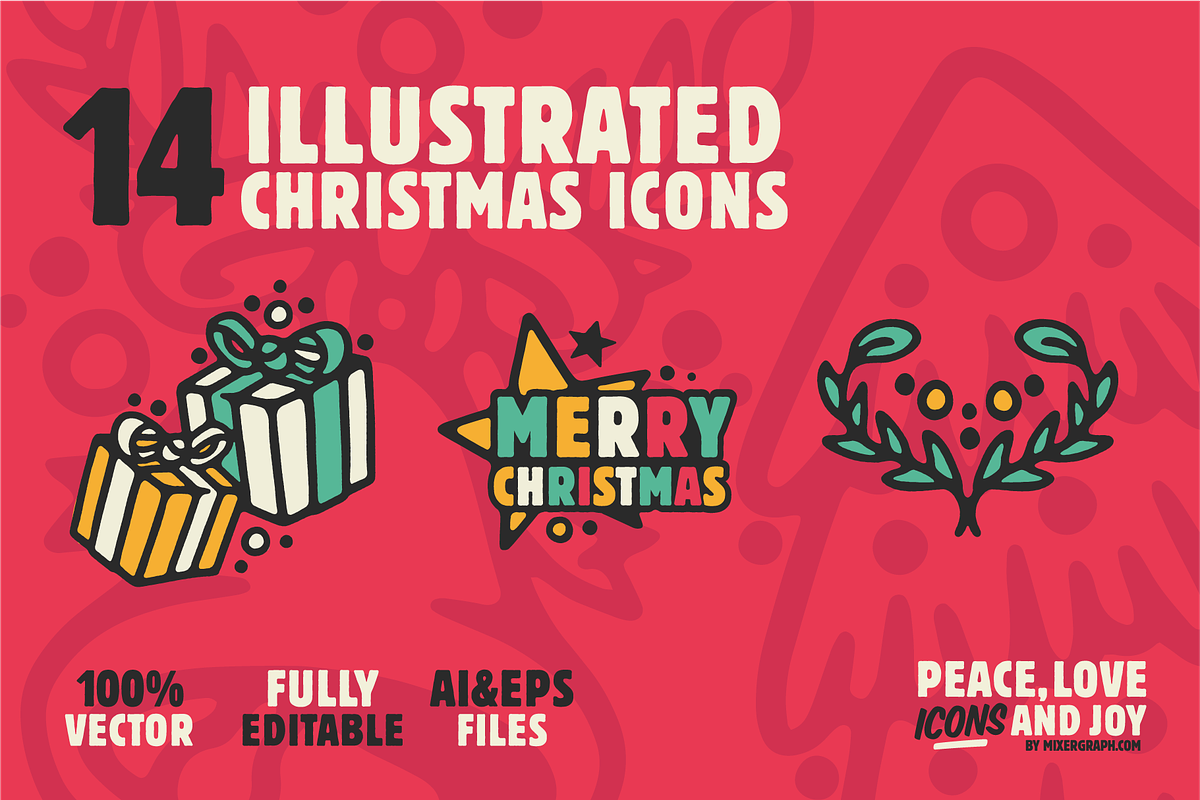 Peace, Love, Icons & Joy, an Outline Icon by Mixergraph (Photo 5 of 7)