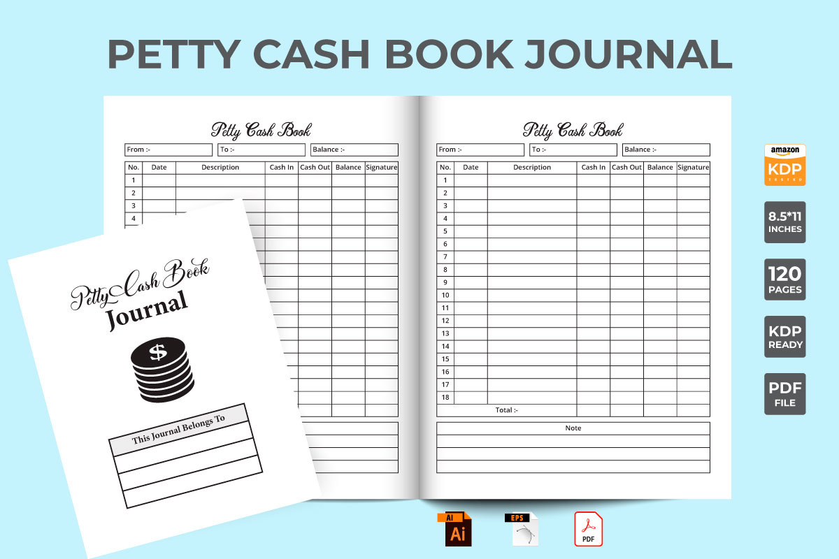 Petty cash book journal KDP interior