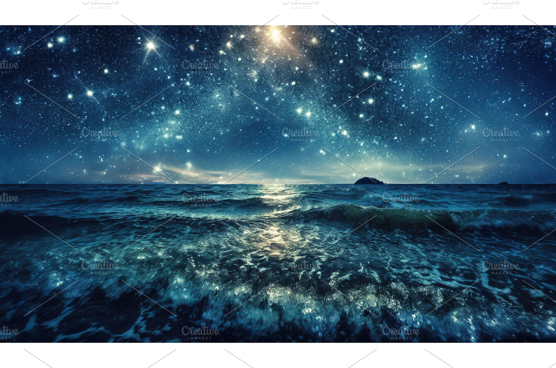 A starry night over an ocean, with, a Nature Photo by Igor Tichonow