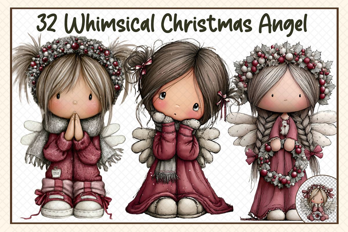 Whimsical Christmas Angel, an Illustration by cherrydesign (Photo 1 of 3)