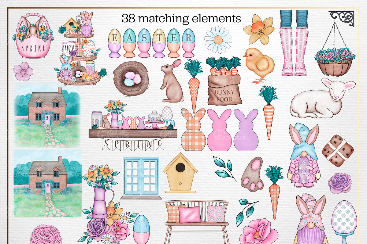 Rustic Easter- easter clipart set, an Illustration by Gaynor Carradice Designs (Photo 2 of 3)