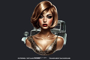 Vintage flappers clipart set, a Decorative Illustration by ThatsDesignArt (Thumbnail 3 of 10)