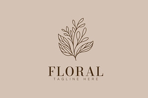 Floral Leaf Logo Minimalist Beauty, a Branding & Logo Template by Signatoro
