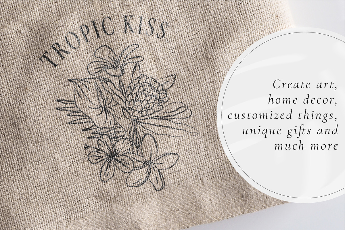 Line Art Tropical Flowers & Leaves, a Decorative Illustration by La Petite Line Art (Photo 7 of 12)