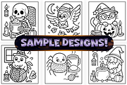 Bold Easy Spooky Cozy Coloring Pages, a Seasonal Illustration by Craftsbeefy (Thumbnail 2 of 4)
