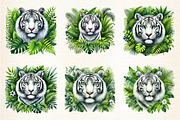 White Tiger Watercolor Animal, a Seasonal Illustration by DreamArtGraphic (Thumbnail 4 of 4)
