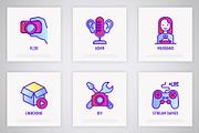 Video Blogging | 16 Thin Line Icons, an Outline Icon by Alex Blogoodf (Thumbnail 5 of 11)