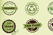 Vintage Green Vector Badges, an Object Graphic by Mikko Lemola (Thumbnail 2 of 4)