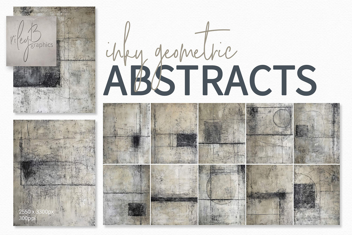 Inky Geometric Abstracts, a Decorative Illustration by rileyBgraphics (Photo 1 of 6)