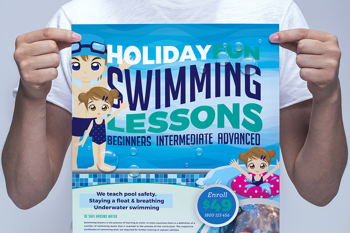 A3 Swimming Pool Poster Template, a Flyer Template by BrandPacks (Photo 2 of 2)
