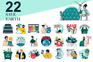 Save Earth Web Illustrations, a Templates & Theme by alexdndz